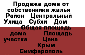 Продажа дома от собственника жилья › Район ­ Центральный › Улица ­ Субхи › Дом ­ 10/13 › Общая площадь дома ­ 84 › Площадь участка ­ 8 › Цена ­ 12.000.000 - Крым, Симферополь Недвижимость » Дома, коттеджи, дачи продажа   